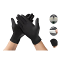 Guantes de nitrilo negro desechable en polvo sin estéril